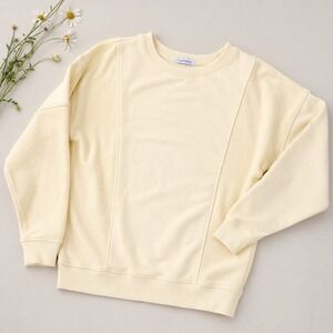 Evereve Cozy Chic Lemon Chiffon French Terry Sweatshirt (XS) Soft Girl Capsule